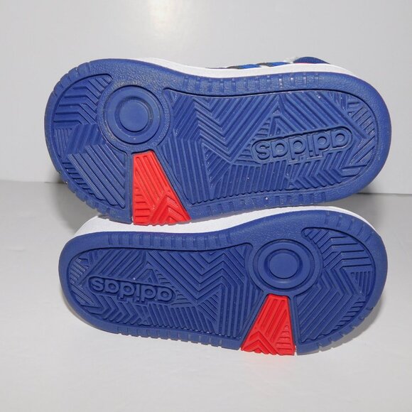 Adidas Hoops Mid 3.0 Toddler 6 6K White Blue Red 3 Stripe Sneaker GZ9650 - Picture 8 of 8